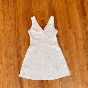 BCBGMAXAZRIA cream sequin A-line cocktail dress